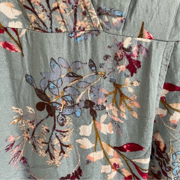 Lulus Fiorire Slate Blue Floral Print Wrap Maxi Dress 20577 - Picture 9 of 13